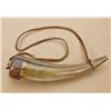 Image 1 : Small early 19th century priming horn of American  style measuring 8” from tip to end of plug. Shows