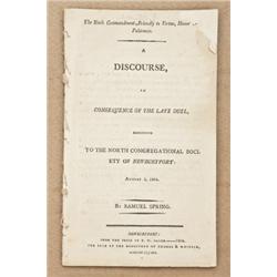 Pamphlet entitled The Discourse in the Consequence  of the Late Duel, August 5th, 1804, by Samuel  S