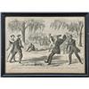 Image 1 : Framed section from Harpers weekly, 1856, approx,  6-7/8” by 9-1/2” entitled Sunday Amusements at Ne