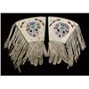 Image 1 : Pair of fancy beaded Wild West show style  gauntlets with long fringe, accompanied by  hand-signed c