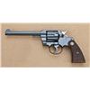 Image 1 : Colt Official Police, .38 special caliber, double  action revolver. 6” barrel, blued finish ,  check