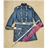 Image 2 : Civil War Captain’s uniform showing velvet cuffs  and collar. 18 eagle buttons in two rows. With  bu
