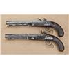 Image 2 : Pair of American flintlock dueling pistols signed  Miles, Philadelphia. The pair measure 16” overall