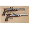 Image 2 : Pair of flintlock dueling pistols signed “E.C.  Storm” on locks, New Orleans on barrels, approx.  15