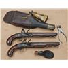 Image 1 : Pair of flintlock dueling/Kentucky style pistols  signed “H. Turner, Albany”, with silver buttcaps  