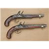 Image 2 : Pair of flintlock pistols by Alvan Pratt of  Sutton, Mass, circa approx. 1815, with period  hide-cov