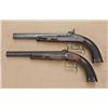 Image 2 : Pair of percussion American single-shot dueling  pistols stamped “Peterman” on locks, approx. .50  c