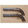 Image 1 : Pair of ornate and massive American dueling/target  pistols by Haslett of Baltimore, converted from 