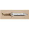 Image 1 : Hand-fashioned bowie knife, possibly confederate,  with blade made from cotton gin. The grip and  gu