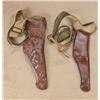 Image 1 : Two Haiser-marked vintage shoulder-holsters. One  carved, on plain. Carved example shows original  s