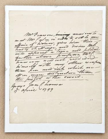 Acceptance For A Challenge Of A Duel Written In Pen On Paper
