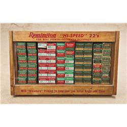 Remington dealer’s display for .22 caliber pistol  ammo, containing 50 full boxes. The display is  m