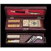 Image 1 : Interesting travelling gambler’s style rig,  consisting of box containing cards, dice, poker  chips,