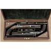 Image 1 : Pair of American percussion dueling/target pistols  signed “F. Reynolds New York”, cased with  acces