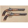 Image 1 : Pair of percussion dueling/target pistols by  Robertson of Philadelphia, .46 caliber smoothbore,  16