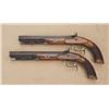 Image 2 : Pair of percussion dueling/target pistols by  Robertson of Philadelphia, .46 caliber smoothbore,  16