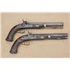 Image 1 : Pair of percussion dueling/target pistols. Signed  Thomas Tyrer on barrels and locks, and Richmond V