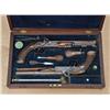 Image 1 : Pair of American dueling/target pistols by H. J.  Cooper, New York. .45 caliber smoothbore, medium  