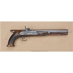 American percussion dueling/target pistol signed  Constable, Philadelphia. .32 caliber rifled  barre