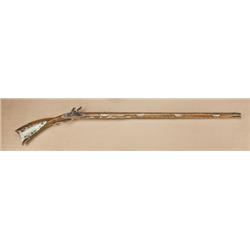 Nicely hand-made flintlock “Kentucky” rifle in  classic early American style, unsigned, .45  caliber