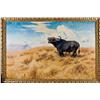Image 1 : Important original oil painting signed by Wilh.  Kuhnert showing Cape Buffalo. Measuring approx.  48
