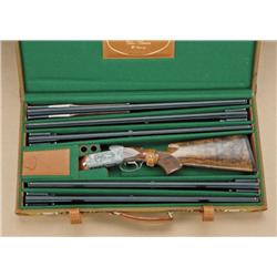 Kreighoff over/under shotgun exhibition quality  deep relief engraved in game scenes in surrounding 