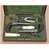 Image 2 : Pair of English percussion muff or pocket pistols,  in associated French style fitted case.  The pai