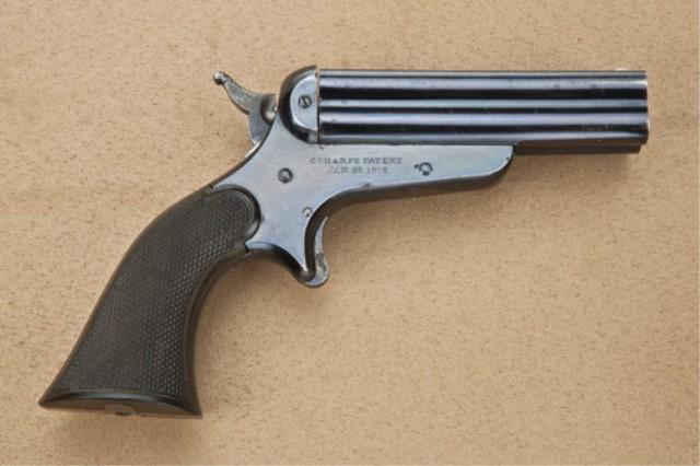 A Sharps & Hankins .32 short rimfire, pepperbox derringer, in fine ...