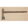 Image 1 : Pipe tomahawk with cast brass and steel inlaid  edge to blade on original pewter mounted and brass  