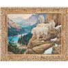 Image 1 : Original oil on canvas showing mountain goats with  river and campground below. Ralph Crosby Smith  