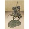 Image 1 : Bronze of Indian chief on horseback entitled  “Rallying his Warriors” by Ernest Berke, dated  1979. 