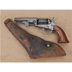 1849 Colt pocket model, .31 caliber percussion, 4”  barrel, blue and case hardened finish, varnish  