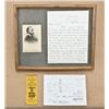 Image 1 : Lot consisting of a framed letter on war  department stationary, Washington, March 29, 1864,  signed
