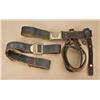 Image 1 : Lot consisting of a buff leather belt with sword  hangars, enlisted man’s eagle buckle and keeper,  