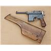 Image 1 : Mauser broomhandle “bolo” variation, 9mm Luger  caliber, reblued finish, with reproduction Mauser  c