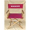 Image 1 : Winchester folding director's style chair, light  colored wood and fabric. Great for range or gun  r