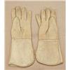 Image 1 : Framed pair of leather gauntlets in frame display,  man’s size, approx. 14” from tip to tip, good to