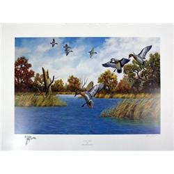 Lot of 10 Prints all numbered and signed: “Teal  Time” by Russell Johnson, image size 24” x 16”.,  “