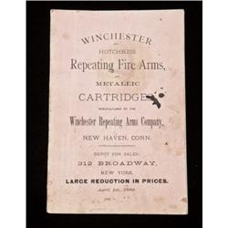 Winchester and Hotchkiss catalog printed April  1st, 1882. Shows rifles, carbines, and arms  manufac