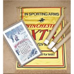 Winchester XTR advertising banner, excellent  condition. 3 tubes of Winchester association  reprint 