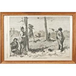 Framed section from Harper’s Weekly, July 8th  1878, approx. 10-3/4” by 15-1/2”, nicely framed,  art