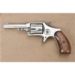 Red Jacket #4, .32 rimfire caliber, spur-trigger  5-shot single-action revolver, nickel finish, wood