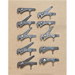 Lot of US model 1879 combination tools, ten total,  conditions good to very good plus, all with blue