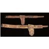 Image 2 : Lot of three Western style holsters including: 1)  Double-loop holsters with matching cartridge belt