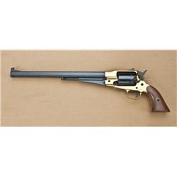 Reproduction blackpowder .44 caliber percussion  revolver, based on 58 Remington design, except  cas