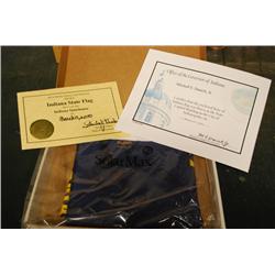 Indiana Flag flown over State Capitol Building