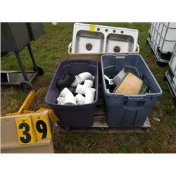 pallet of plumbing items