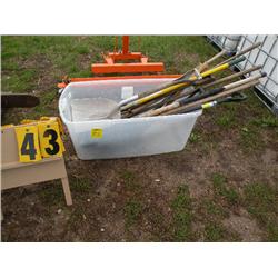 tote of shovels