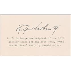 Wizard of Oz: Harburg and Arlen