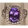 Image 1 : 14K WHITE GOLD LADIES TANZANITE AND DIAMOND RING -